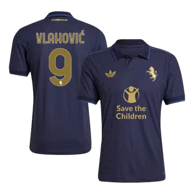 VLAHOVIĆ #9 Juventus Third Away Authentic Soccer Jersey 2024/25- Save The Children Sponsor - gogoalshop