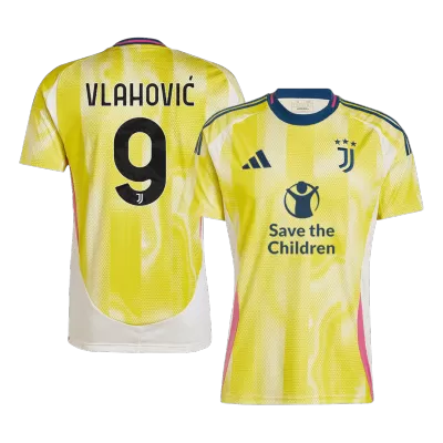 VLAHOVIĆ #9 Juventus Away Soccer Jersey 2024/25 - Save The Children Sponsor  - gogoalshop