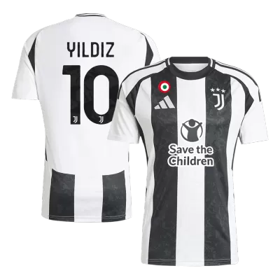 YILDIZ #10 Juventus Home Soccer Jersey 2024/25 - Save The Children Sponsor  - gogoalshop