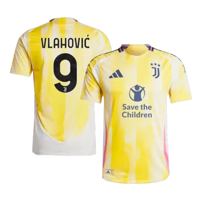 VLAHOVIĆ #9 Juventus Away Authentic Soccer Jersey 2024/25- Save The Children Sponsor - gogoalshop