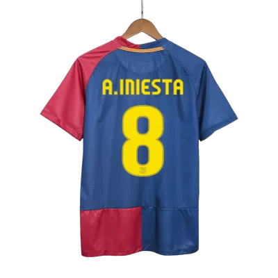 Vintage Soccer Jersey A.INIESTA #8 Barcelona Home 2008/09 - UCL Final - gogoalshop