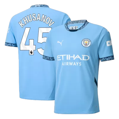 KHUSANOV #45 Manchester City Home Soccer Jersey 2024/25 - gogoalshop