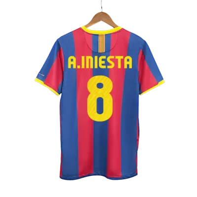 Vintage Soccer Jersey A.INIESTA #8 Barcelona Home 2010/11 - gogoalshop