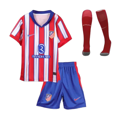 Atletico Madrid Home Kids Soccer Jerseys Full Kit 2024/25 - gogoalshop