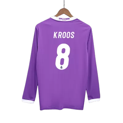 Vintage Soccer Jersey KROOS #8 Real Madrid Away Long Sleeve 2016/17 - gogoalshop