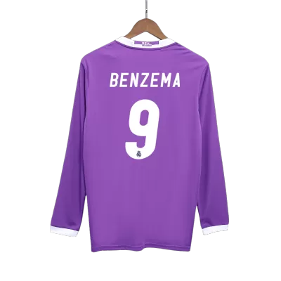 Vintage Soccer Jersey BENZEMA #9 Real Madrid Away Long Sleeve 2016/17 - gogoalshop