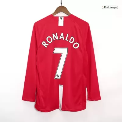 Vintage Soccer Jersey RONALDO #7 Manchester United Home Long Sleeve 2007/08 - gogoalshop