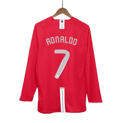 Vintage Soccer Jersey RONALDO #7 Manchester United Home Long Sleeve 2007/08 - UCL Final - gogoalshop